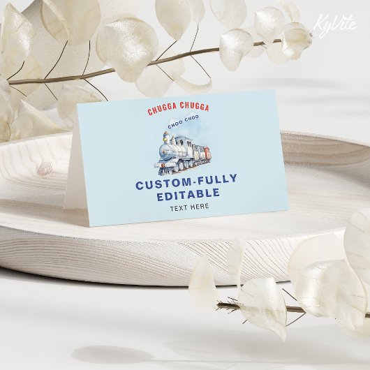 列車の誕生田の折り畳み食品テントカード、Chugga Chugga カード