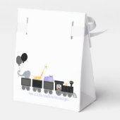 列車の赤ちゃんシャワーギフトボックスの上の赤ちゃん動物 フェイバーボックス (裏面サイド)