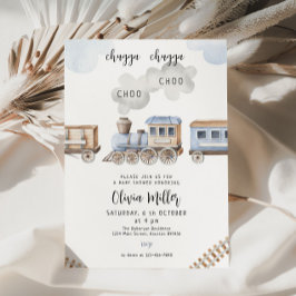 列車の赤ちゃんシャワー招待状、チュガボーイ赤ちゃんシャワー 招待状