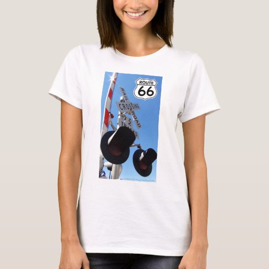 列車の踏切のルート66 Tシャツ (正面)