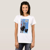 列車の踏切のルート66 Tシャツ (正面フル)