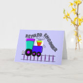 列車の退職したエンジニアの贈り物 カード (黄色い花)