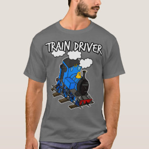 列車の運転蒸気機関車レール愛好家Blu Tシャツ