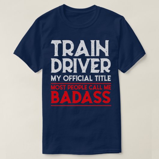 列車の運転車掌のバッジ Tシャツ (デザイン正面)