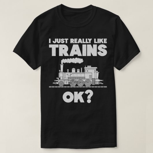 列車の鉄道機関車が大好き1 Tシャツ (デザイン正面)