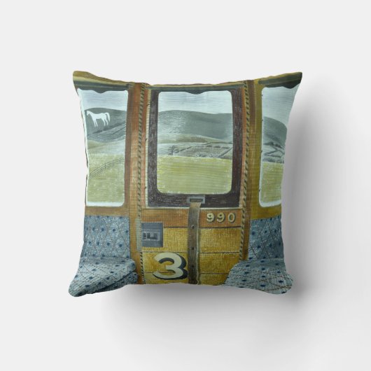 列車の風景(Eric Ravilious) クッション (裏面)