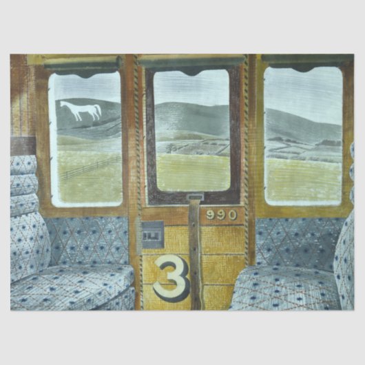 列車の風景(Eric Ravilious) 薄葉紙 (正面)