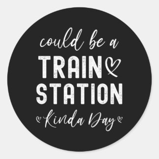 列車の駅の近い日かもしれない ラウンドシール
