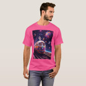列車は外飛んでいる空間を通る Tシャツ (正面フル)