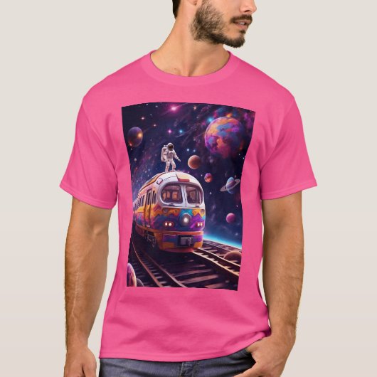 列車は外飛んでいる空間を通る Tシャツ (正面)