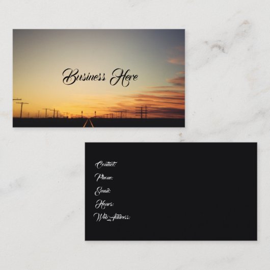列車は日没の景色道を追跡します 名刺 (正面/裏面)