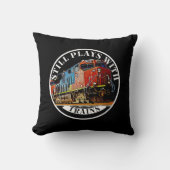 列車は遊まだオレンジ色のディーゼル機関車 クッション (正面)