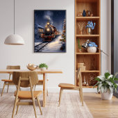 列車は雪のポスターを通過する ポスター