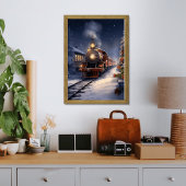 列車は雪のポスターを通過する ポスター