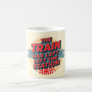 列車は駅を出発しました コーヒーマグカップ