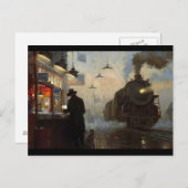 列車を待っているニューオーリンズ ポストカード (正面/裏面)