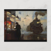 列車を待っているニューオーリンズ ポストカード (正面)