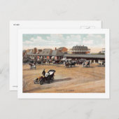 列車を待って、海の明るい、NJ 1907ヴィンテージ ポストカード (正面/裏面)