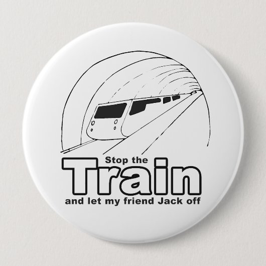 列車を止めてください 缶バッジ (正面)
