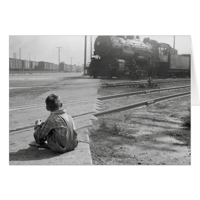 列車を見つめる少年 1939年 (正面横)