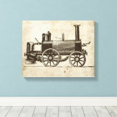 列車アンティーク玩具蒸気機関車 キャンバスプリント (インサイチュ (ウッドフロア))