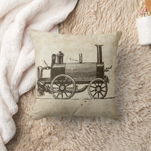 列車アンティーク玩具蒸気機関車 クッション (ブランケット)