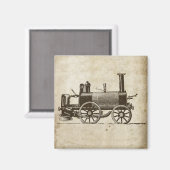 列車アンティーク玩具蒸気機関車 マグネット (正面/裏面)