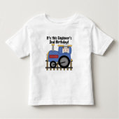 列車エンジニアの第2誕生日のTシャツおよびギフト トドラーTシャツ (正面)
