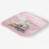 列車エンジンガール1歳の誕生日 ペーパープレート (傾斜あり)