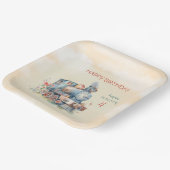 列車エンジンガール4歳の誕生日 ペーパープレート (傾斜あり)