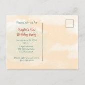 列車エンジンガール4th誕生日招待状はがき インビテーションポストカード (裏面)