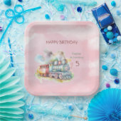 列車エンジンガール5th。バースデー ペーパープレート (パーティー)