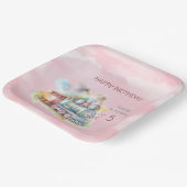 列車エンジンガール5th。バースデー ペーパープレート (傾斜あり)