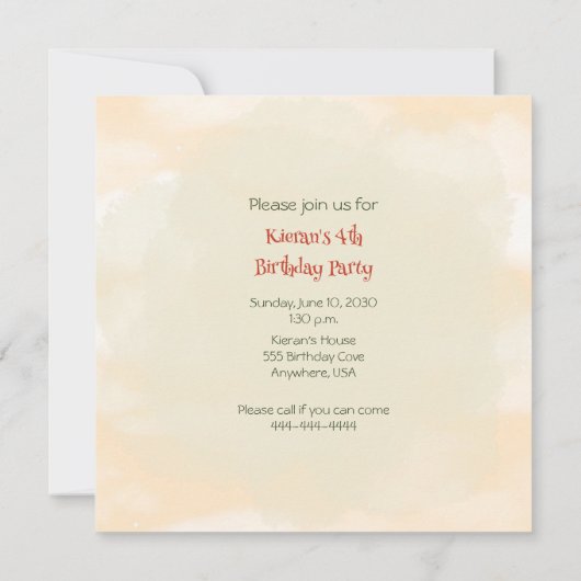 列車エンジンボーイ4th誕生日招待状 招待状 (裏面)