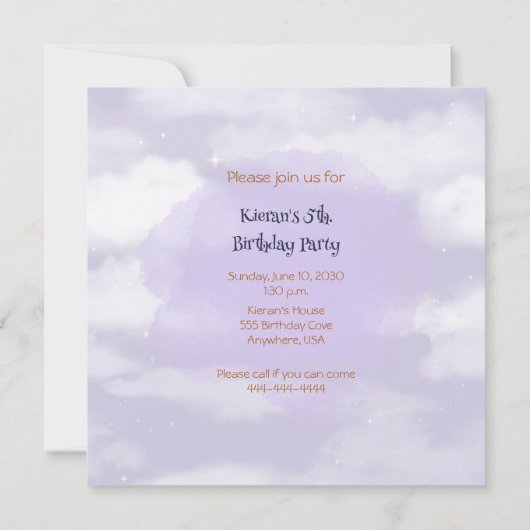 列車エンジン少年5日。誕生日招待状 招待状 (裏面)