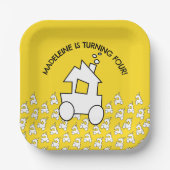 列車エンジン誕生日パーティー紙プレート ペーパープレート (正面)