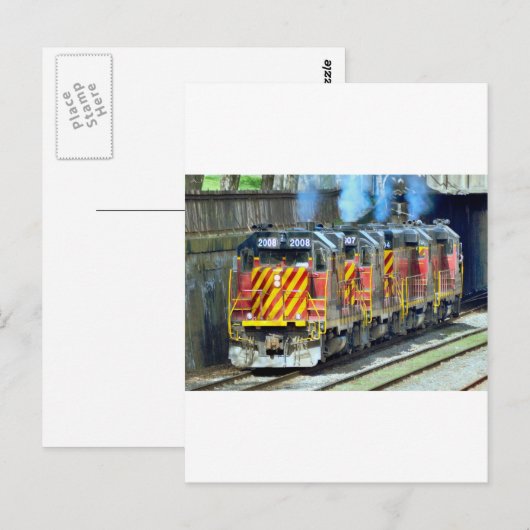 列車エンジン ポストカード (正面/裏面)