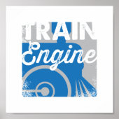 列車エンジン | 車両こども子供部屋芸術 ポスター (正面)