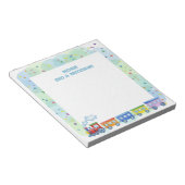 列車カラフルをテーマにしたパーソナライズされた(ユダヤ教の)バル・ミツバー ノートパッド (アングル)