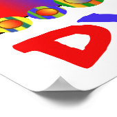 列車カラフルパーソナライズされた ポスター (角)