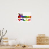 列車カラフルパーソナライズされた ポスター (キッチン)