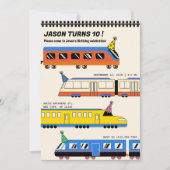 列車カラフル誕生日パーティー 招待状 (正面)