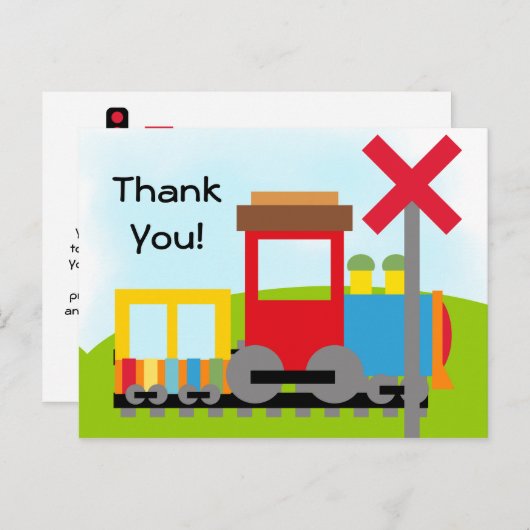 列車カラフル誕生日感謝してい葉書 ポストカード (正面/裏面)