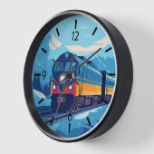 列車クールのランニング愛好家 壁時計 (傾斜)