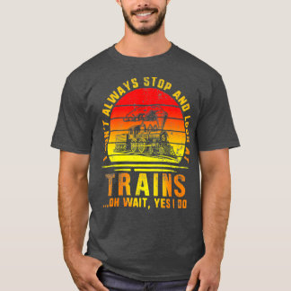 列車ストップの機関手の鉄道を見て Tシャツ