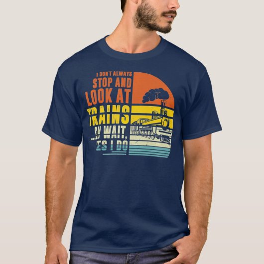 列車ストップの機関手の鉄道を見て Tシャツ (正面)