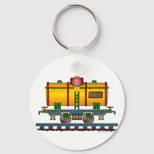 列車タンク車の鉄道キーチェーン キーホルダー (正面)