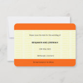 列車チケットインスパイア |ゲイウェディング日付を保存 招待状 (裏面)