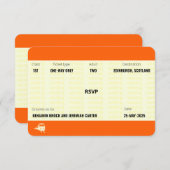 列車チケットインスパイア | ゲイウェディングRSVP 出欠カード (正面/裏面)