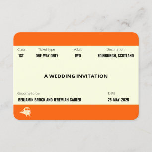 列車チケット刺激を受けた  LGBTQ+ゲイ結婚ズ 招待状